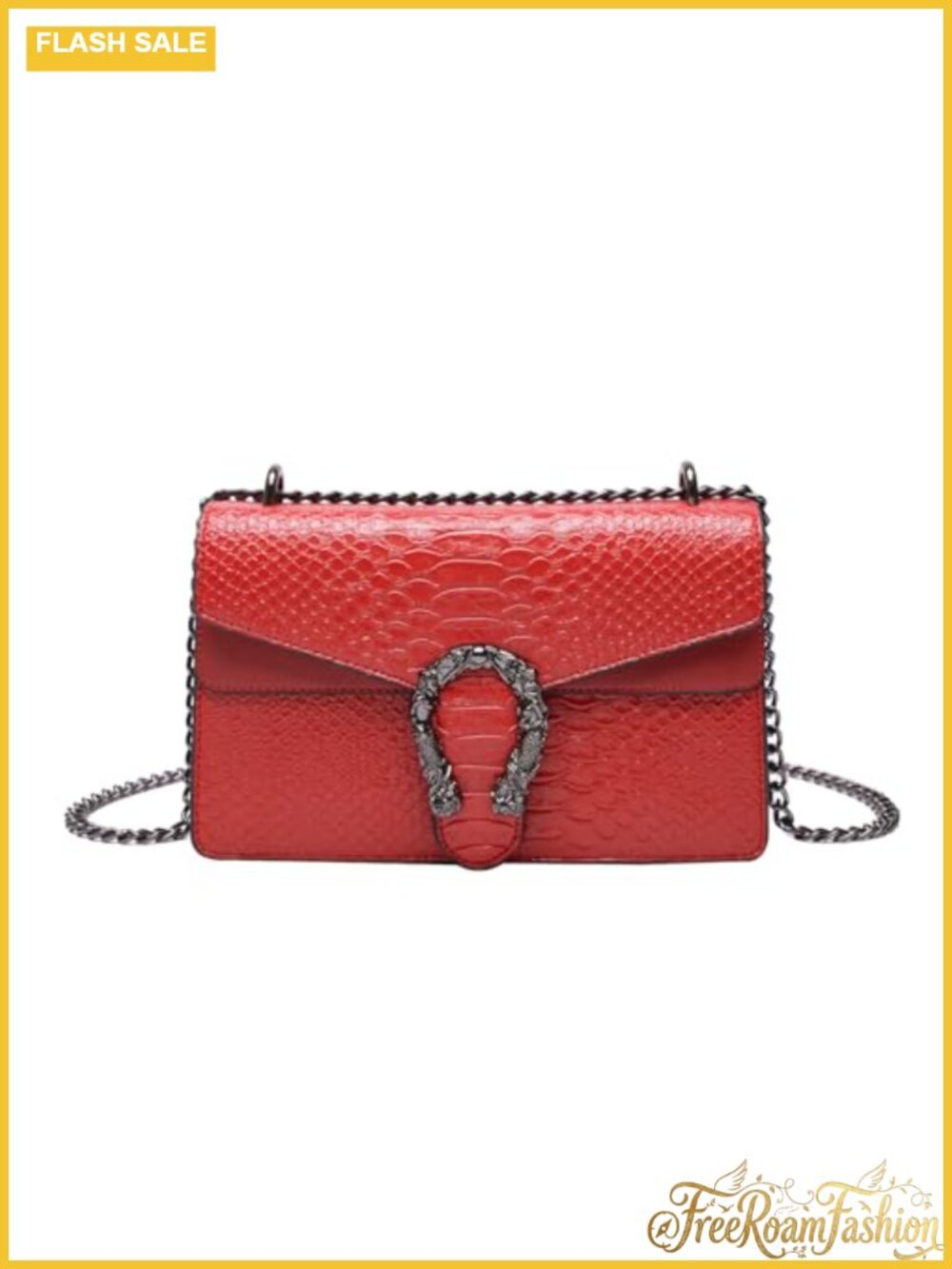 HELFNE PU Leather Chain Crossbody Evening Bag Cute Vegan Purse Satchel